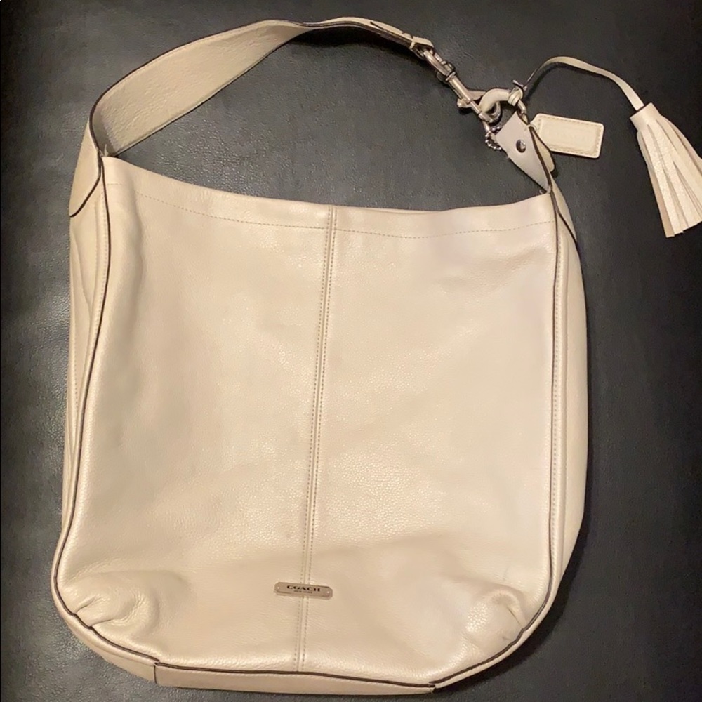 COACH hobo-style, cream leather bag